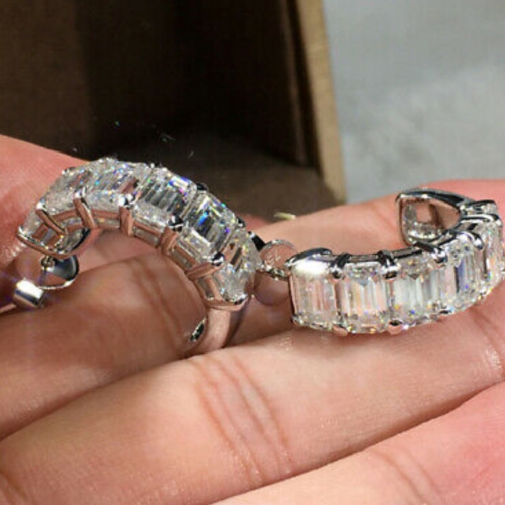New Sterling silver diamond Luxury Earrings